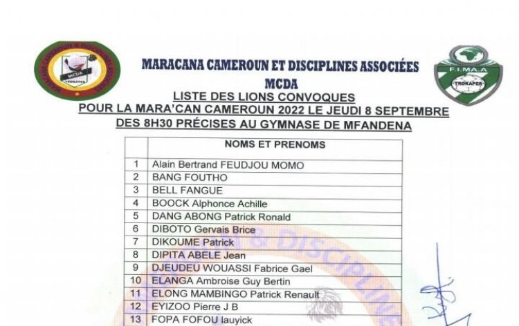 MARA'CAN cameroun 2022 : Voici la liste des Lions Indomptables présélectionnés
