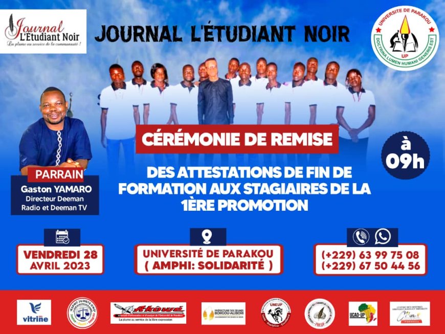 Bénin - Université de Parakou  : la première cohorte du Journal L'étudiant Noir désormais sur le marché de l'emploi