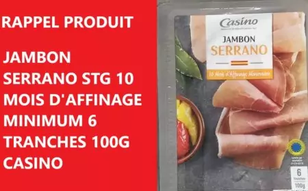Jambon Serrano commercialisé par Casino contaminé à Listeria Monocytogenes