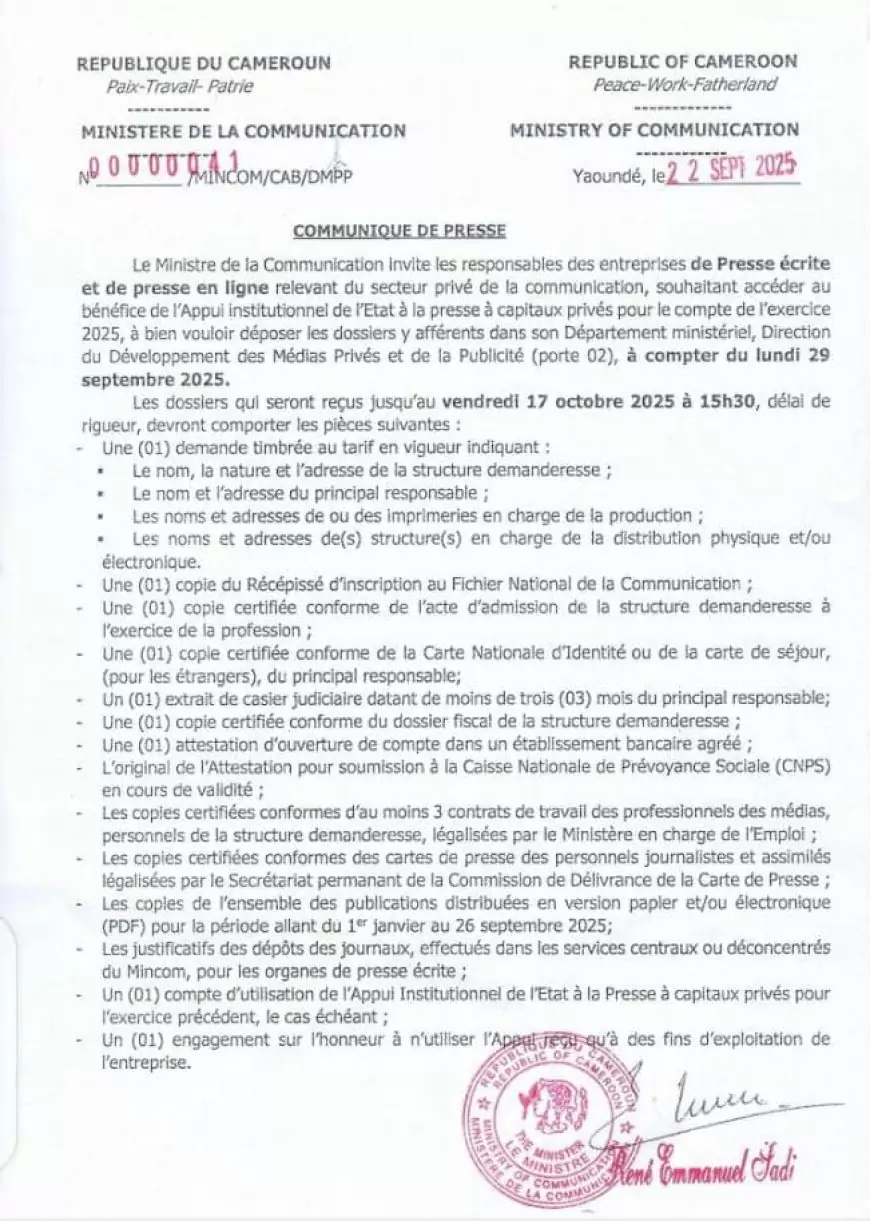 Présidentielle du 12 Octobre 2025 : Ça grogne au sein de la Presse privée camerounaise