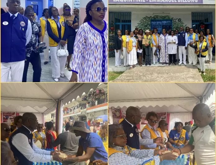 Le gouverneur du District 403B1 du Lions Clubs International multiplie les actions à Douala : visite à Laquintinie et distribution de repas à New-Bell