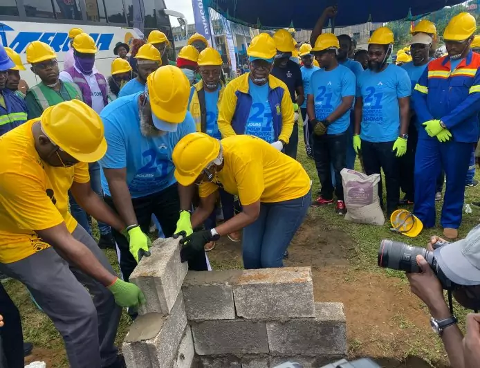 Japoma au Cameroun : pose de la première pierre du futur laboratoire de diagnostic biomédical de l’Hôpital de district