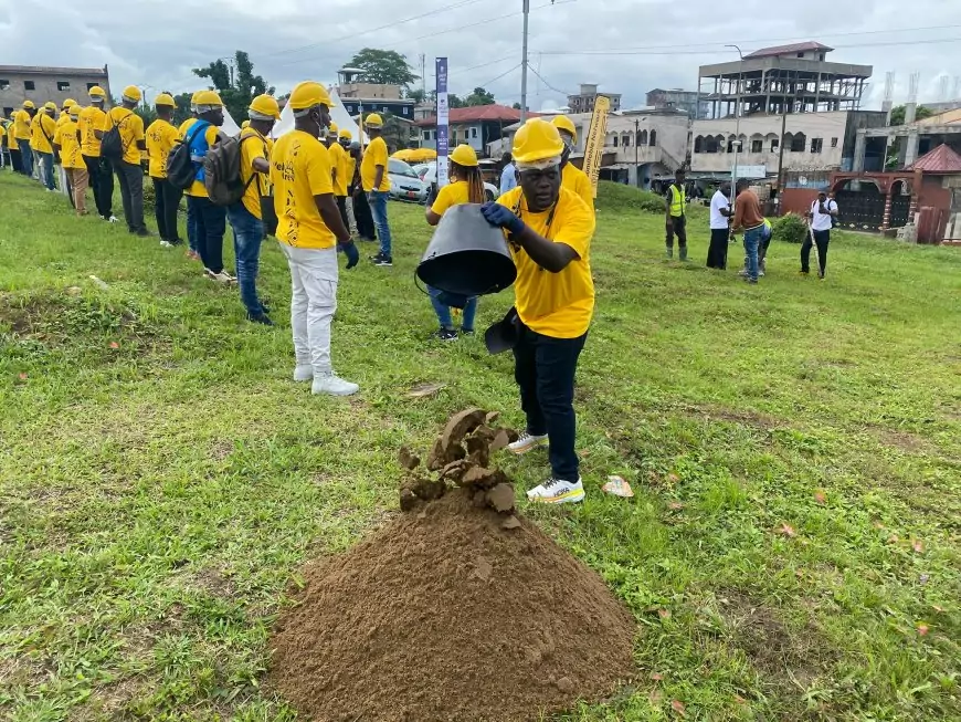 Japoma au Cameroun : pose de la première pierre du futur laboratoire de diagnostic biomédical de l’Hôpital de district