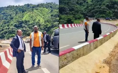 Falaise de Dschang : le Ministre des Travaux publics prépare la mise en circulation de l'ouvrage.